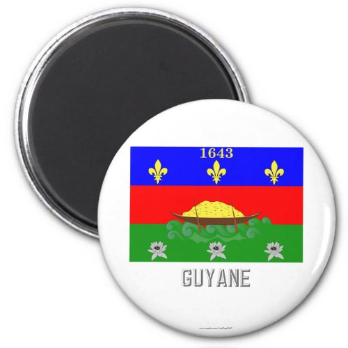 Guyane flag with name magnet