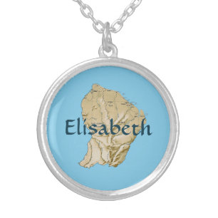 Guyane Map + Name Necklace
