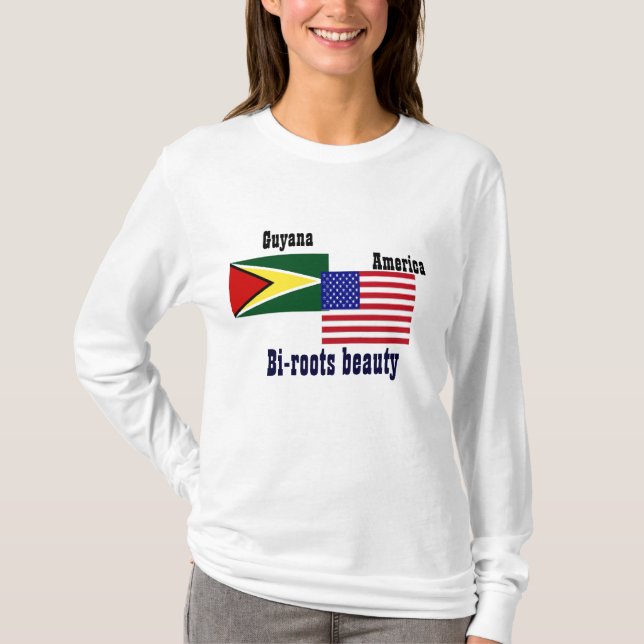 guyanese-american t-shirts-bi-roots beauty T-Shirt (Front)