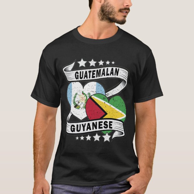 Guyanese And Guatemelan Flag T-Shirt (Front)
