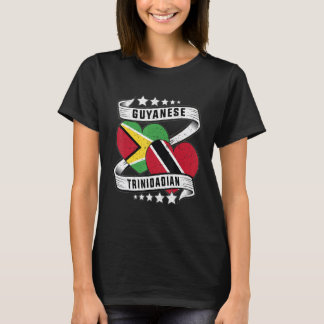 guyanese and trini half trinidad half guyana flag T-Shirt