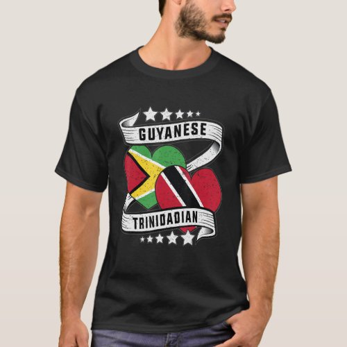 guyanese and trini  half trinidad half guyana flag T_Shirt