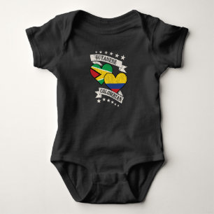 Guyanese Colombian Heart Flags Guyana Colombia Baby Bodysuit