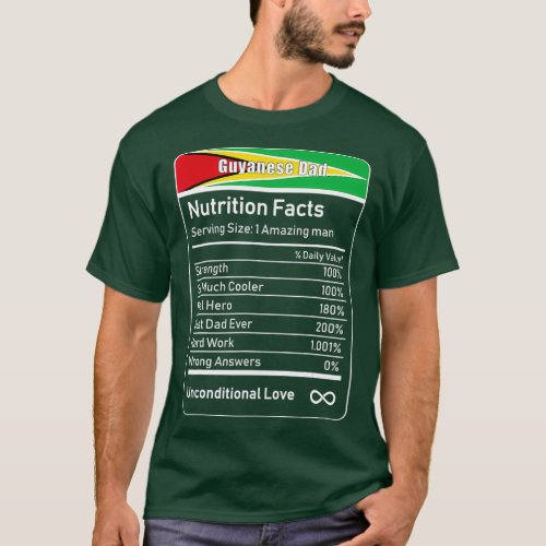 Guyanese Dad Nutrition Facts Fathers T_Shirt