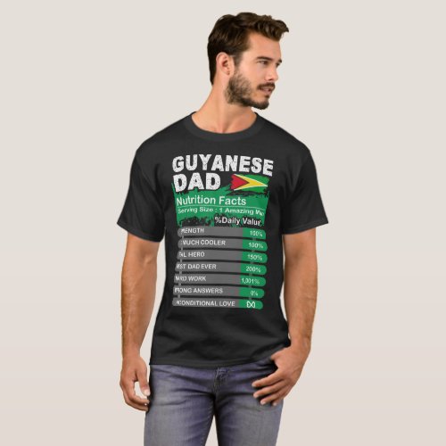 Guyanese Dad Nutrition Facts Serving Size Tshirt