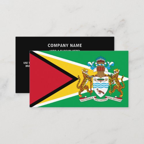 Guyanese Flag  Coat of Arms Flag of Guyana Business Card