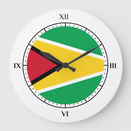 Guyanese flag large clock