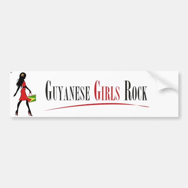 Guyanese Girls Rock Bumper Stickers (Front)