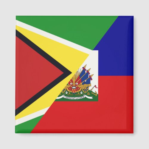 Guyanese Haitian Flag  Half Guyana Haiti Flag Magnet