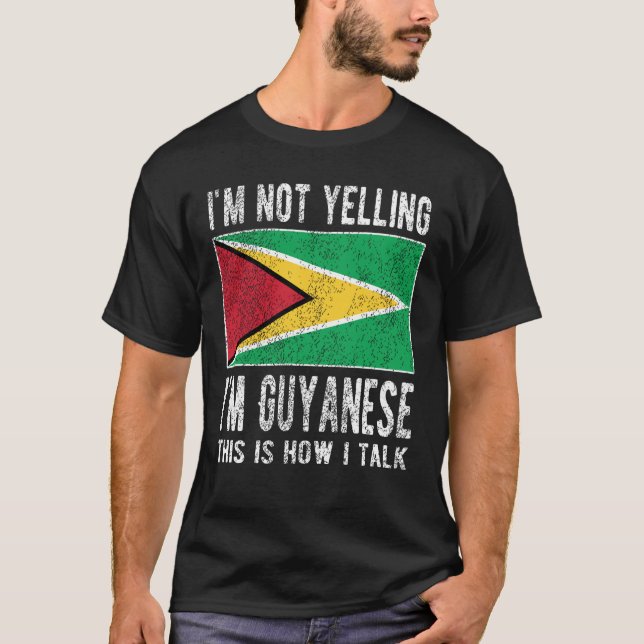 Guyanese Heritage Guyana Roots Guyanese Flag T-Shirt (Front)