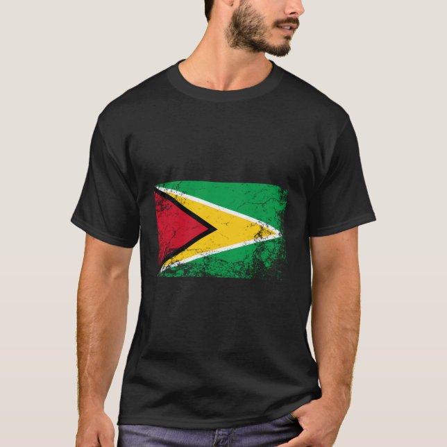 Guyanese National Flag Vintage Gift T-Shirt (Front)