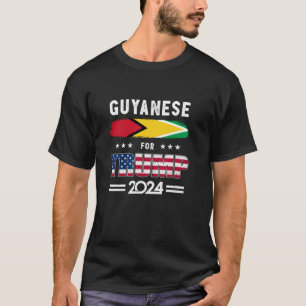 Guyaneses for Trump 2024 Guyana Flag Patriotic Sup T-Shirt