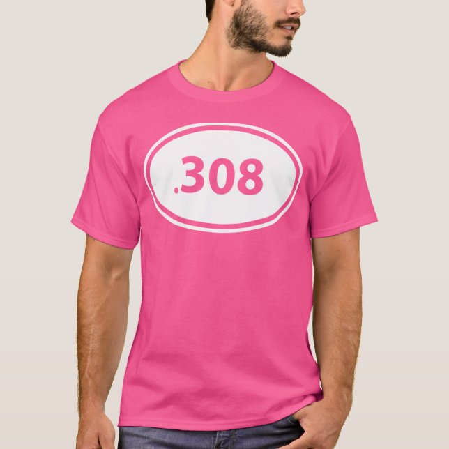 Guys 308 Hunting Rifle Round Caliber Gun Owner T-Shirt (Front)