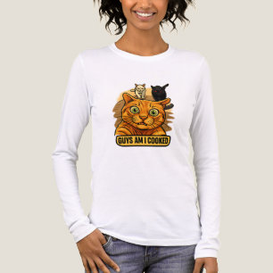 Guys Am I Cooked? Funny Cat Meme Panic Reaction Tri-Blend Shirt