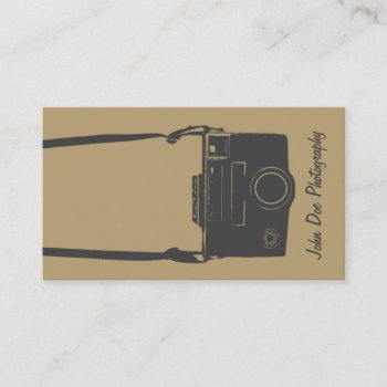 Guys Brown And Grey Retro Style Film Camera Business Card by camcguire at Zazzle