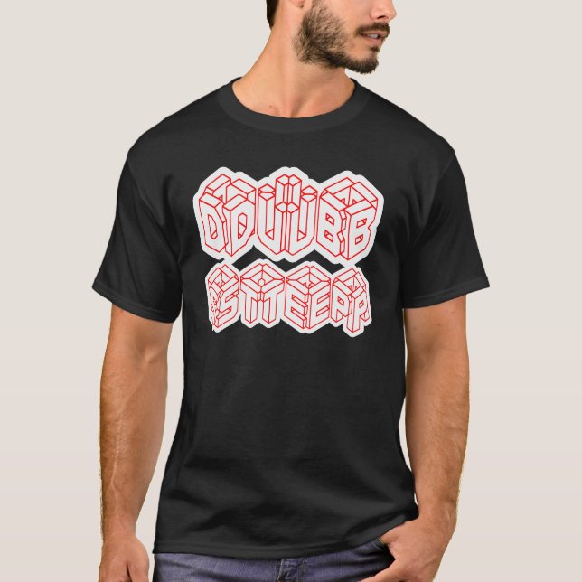 guys cool Dubstep 3D mens club music EDM D  T-Shirt (Front)
