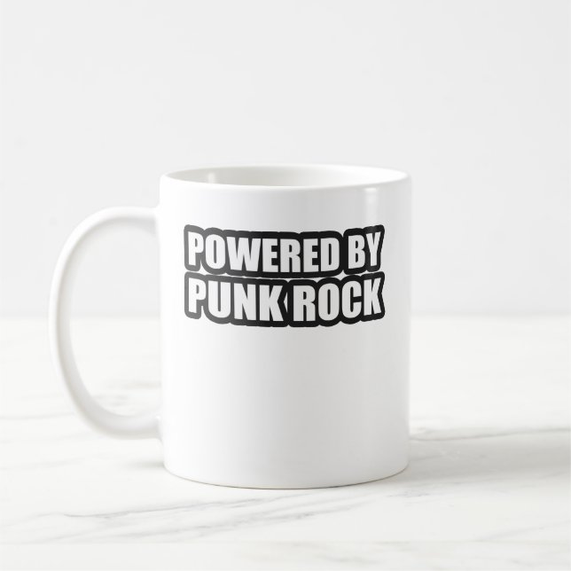 guys girls POWERED BY PUNK ROCK music Coffee Mug (Left)