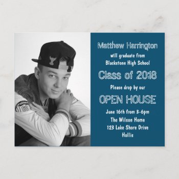Guys High School Graduation Photo Invitations by PartyPrep at Zazzle