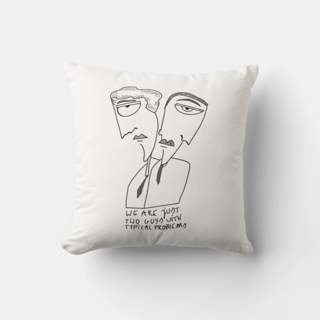 Guys mates friends gift cubism style black throw pillow (Front)