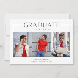 Guys Photo High School Graduation Party Invitation