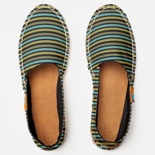 Guys Shoes In A Mustard Stripe (Front)