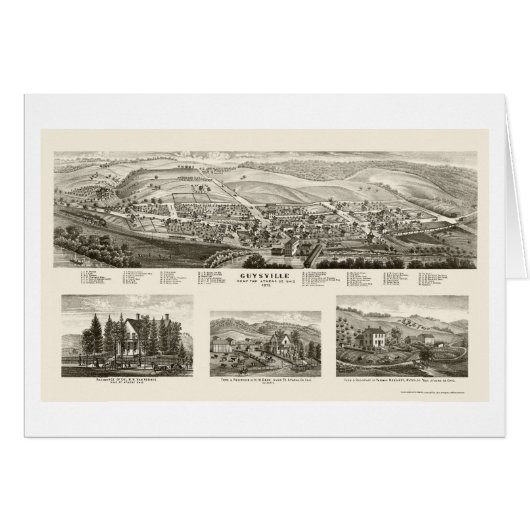 Guysville, OH Panoramic Map - 1875 Cards (Front Horizontal)