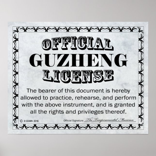 Guzheng License Poster (Front)