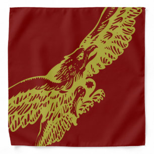 Guzzi Eagle Bandana - Gold on Maroon