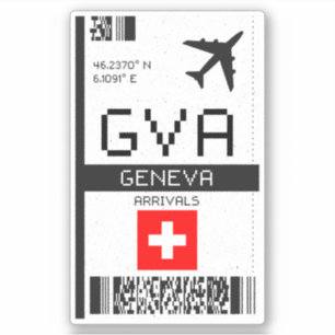 GVA Geneva Boarding Pass - Switzerland Travel Sticker