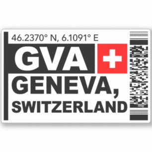GVA Geneva Boarding Pass - Switzerland Travel Sticker