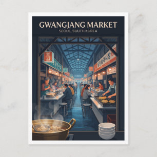 Gwangjang Market Seoul South Korea Travel Postcard