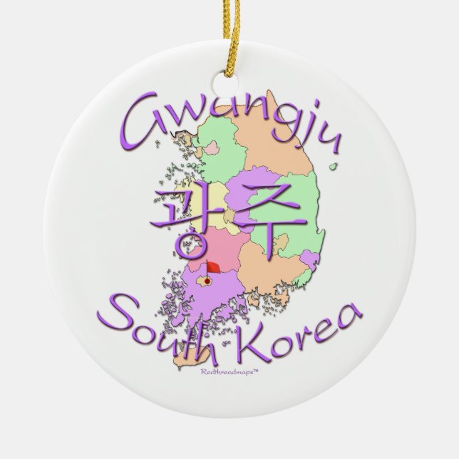Gwangju South Korea Ceramic Ornament (Front)
