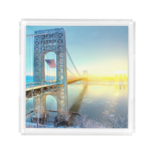 GWB connecting Fort Lee NJ and Manhattan NYPlus Acrylic Tray