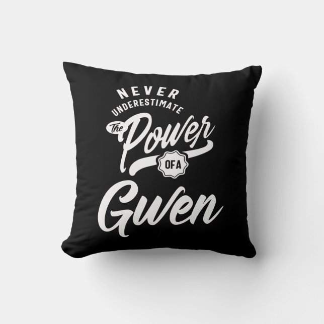 Gwen Personalized Name Birthday Gift Throw Pillow (Front)