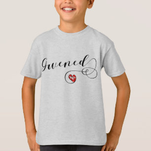 Gwened Flag in Heart, Vannes, Breton, Brittany T-Shirt