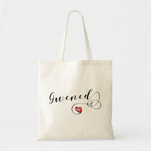 Gwened Flag in Heart Vannes Breton Brittany Tote Bag