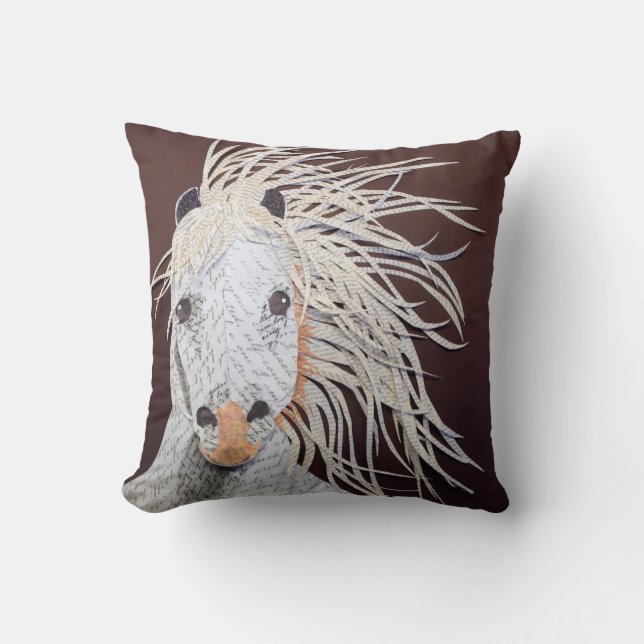 Gwnndelyn, Welsh Pony Collage Pillow (Front)