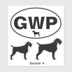 GWP German Wirehaired Pointer Vinyl Sticker Set