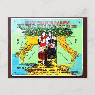 GWR see your own country first advert Postcard