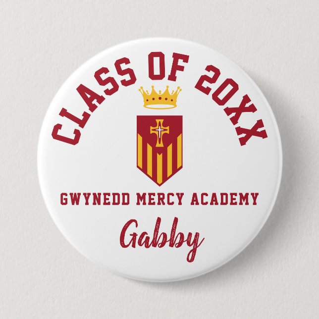 Gwynedd Mercy Academy Button Logo Custom Sports (Front)