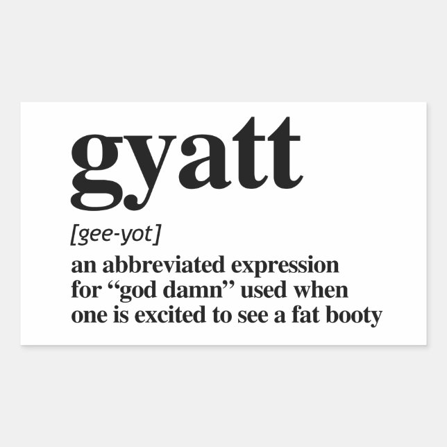 Gyatt Definition Rectangular Sticker (Front)