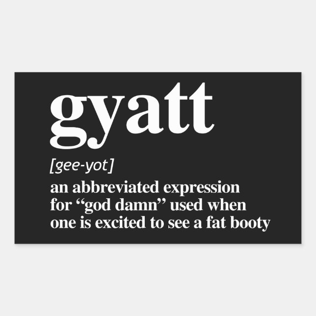 Gyatt Definition Rectangular Sticker (Front)