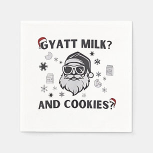 Gyatt Milk and Cookies Funny Santa Gen Alpha Napkins