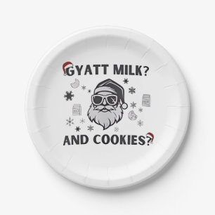 Gyatt Milk and Cookies Funny Santa Gen Alpha Paper Plates