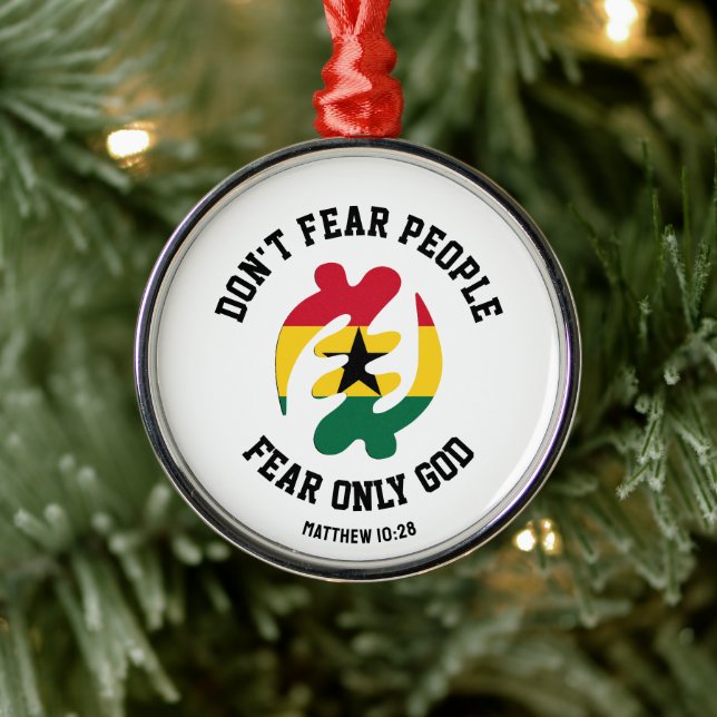 Gye Nyame FEAR ONLY GOD Christian Ghana Metal Ornament (Tree)