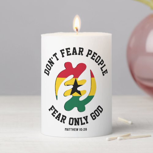 Gye Nyame FEAR ONLY GOD Christian Ghana Pillar Candle