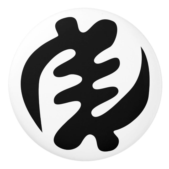 Gye Nyame | God is Supreme Adinkra Symbol Ceramic Knob (Front)