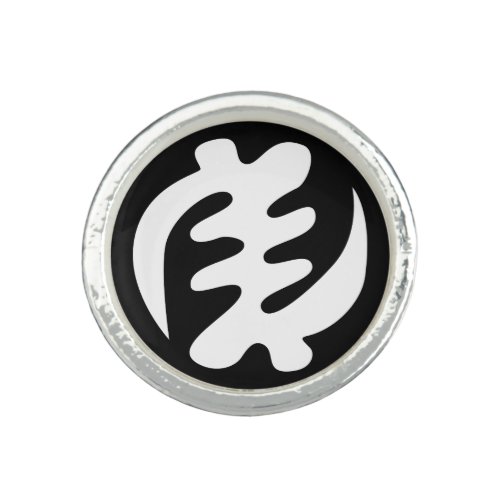 Gye Nyame  God is Supreme Adinkra Symbol Ring