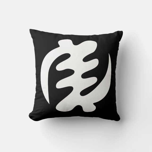 Gye Nyame | God is Supreme Adinkra Symbol Throw Pillow (Front)