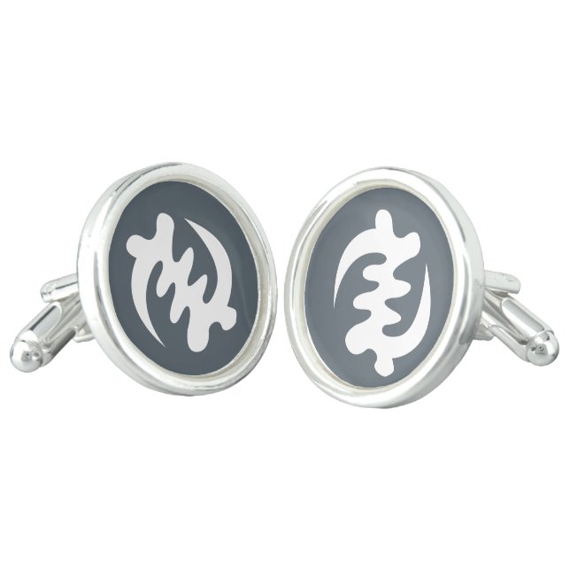 Gye Nyame | God is Supreme Symbol Cufflinks (Angled)